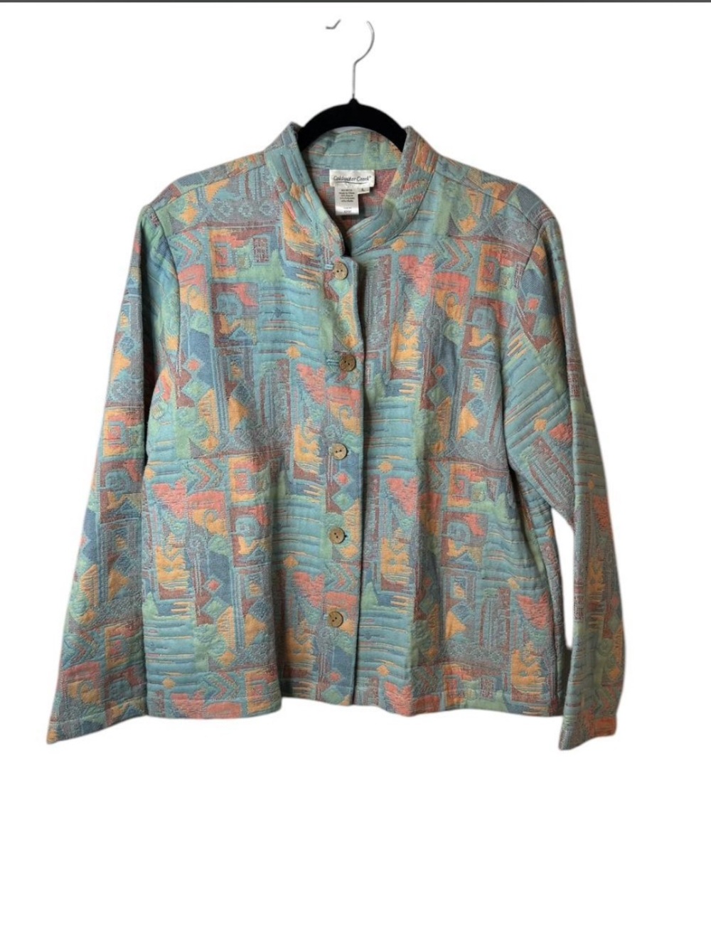 Coldwater Creek Multi-Color Patterned Southwestern Button-Up Jacket